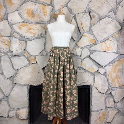 Ralph Lauren Country c. 1990 Falda Challis Logan Rosa Floral | S Foto 1 de 4