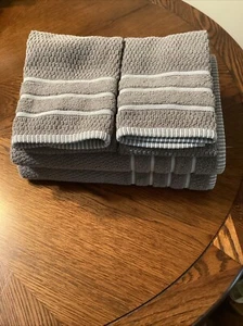 Set Of 2 Bath towels And 2 Washcloths -Egyptian Cotton Loops - Picture 1 of 3