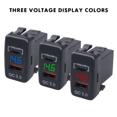 For Toyota RAV4 Type-C PD+USB 12V-24V Car Charger Phone Charging Adapter Socket - Image 1 of 4