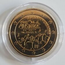 2 Euro Münze - vergoldet - Frankreich 2011 - Intern. Tag der Musik
