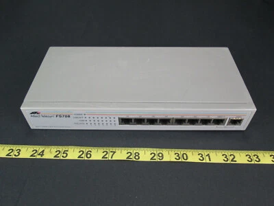 ATI Allied Telesyn FS708 10 Base-T 100 Base-TX 8 Port Fast Ethernet Switch - Image 1 of 4