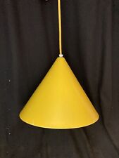 Vintage Lightolier Sunny Yellow Cone Shaped Hanging Lamp Mid Century (lot B)