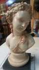 ANTIQUE VICTORIAN CERAMIC WOMAN LADY BUST VINTAGE SIGNED