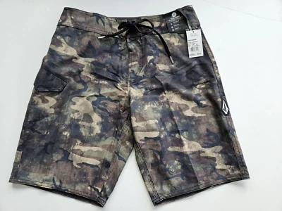 VOLCOM Men's 28 Board Shorts Lido Mod Tech Green Army Camo  Print - Image 1 of 2