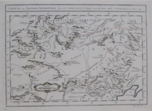 Original 1749 Bellin Map WESTERN TARTARY Silk Road Gobi Desert Mongolia China - Picture 1 of 13