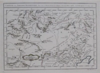 Mapa Bellin Original 1749 TARTARIA OCCIDENTAL Ruta de la Seda Gobi Desierto Mongolia China Foto 1 de 4