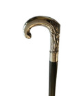 Victorian style wooden Round Handle walking stick with silver chrome finish