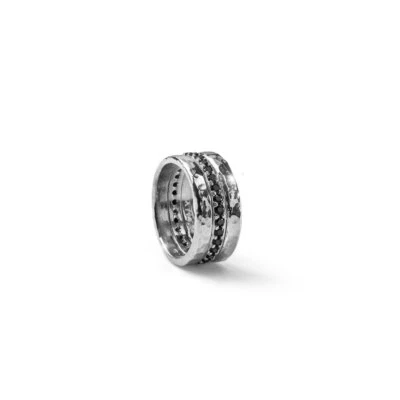 Anello Uomo Maria Cristina Sterling Argento 925 Fascia Lucida Zirconi G2324.22 - Immagine 1 di 3