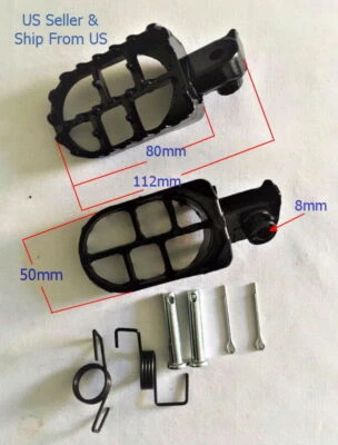 脚钉适用于本田 CRF50F CRF70F CRF80F CRF100F CRF150F Dirt 自行车(黑色) — 第 1/4 张图片
