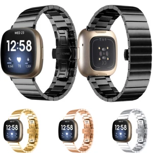 For Fitbit Versa 3/4 Sense 1/2 Stainless Steel Watch Wrist Band Strap Bracelet - Picture 1 of 36
