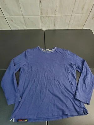 Robert Graham Shirt Womens Large Long Sleeve Crew Neck Pullover Lightweight Blue Foto 1 de 4