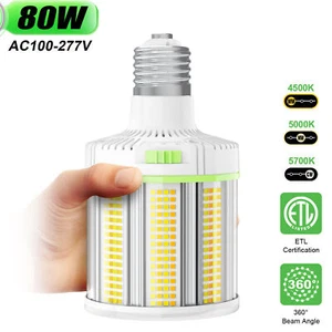 E39 Mogul Base,80W LED Corn Light Bulb Warehouse High Bay Lamp 4500K/5000K/5700K - Picture 1 of 15