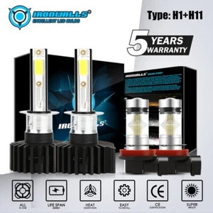 H1 H11 LED Headlight Fog Light Bulbs Kit for Kia Forte 10-16 Optima 07-15 6000K - Foto 1 di 11