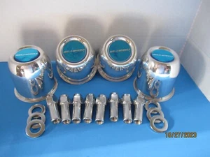 1 KIT OF 4 CAPS ALUMINUM  20 LUG NUTS 7/16-20  5 LUG WELD RACING WHEELS BL/WELD - Picture 1 of 2