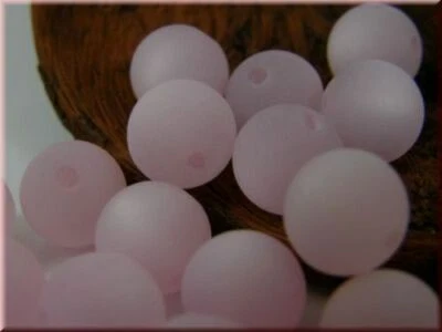  15 Stk. Polarisperlen rund 8mm matt rosa A251-R - Bild 1 von 2