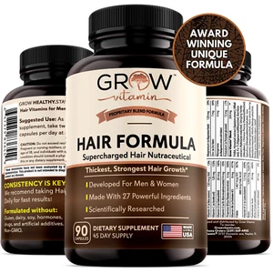 Hair Growth Formula for Healthy Hair, Skin & Nails for Adults, 90 CAPSULES 45DAY - Picture 1 of 8