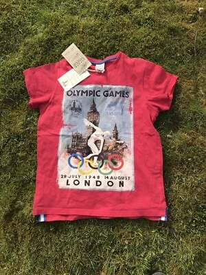 Next Boys London 1948 Olympic Games Poster T-shirt Retro vintage Age 11 - Image 1 of 4