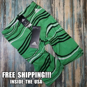 NEW! $44 RETAIL! BOYS ADIDAS JAMMER! SIZE 24 GREEN + BLACK Stripes #428 - Picture 1 of 3