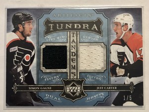 2006-07 Upper Deck Artifacts Tundra Tandems 1/5 Simon Gagne~Jeff Carter  #TT-GC