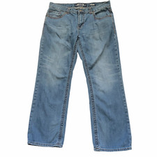Seven 7 Men's Jeans Size 37 x 30.5 Straight Legs Medium Wash Embroidered Logo