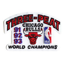 1993 'Three-Peat' Chicago Bulls NBA World Champions Embroidered Retro Patch