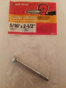 Red Head 5/16" X 2-1/2" Sleeve Anchor for concrete 50113 (D4) - Picture 1 of 3