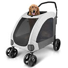 Petbobi Dog Stroller for Large Dog or 2 Dogs Jogger Breathable easy in out Gray