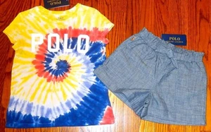 POLO RALPH LAUREN AUTHENTIC GIRLS ORIGINAL BRAND NEW 2Pc SHORTS SET Size 5, NWT - Picture 1 of 4