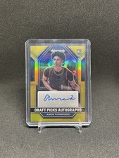 2023-24 Panini Prizm Draft Picks Amen Thompson Gold Prizm Auto 4/10 Rookie Card