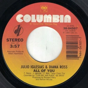 Julio Iglesias & Diana Ross 45 All Of You / The Last Time A2  - Picture 1 of 2