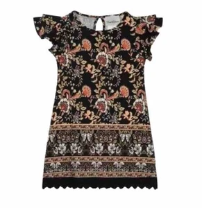 Rare Editions Little Girls Floral A-Line Yummy Dress Cap Sleeve Lace Hem 6X NWT - Picture 1 of 8