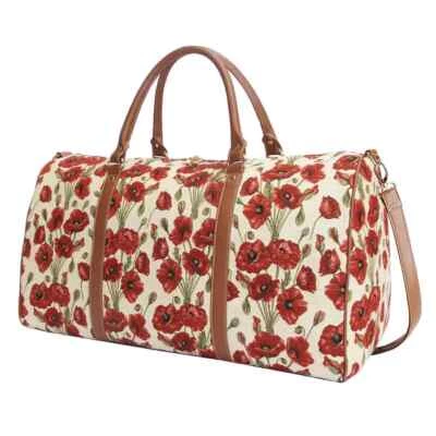 Signare Poppy Flower Tapestry Gallery Big Holdall Travel Bag Shoulder Grab Bag - Image 1 of 4