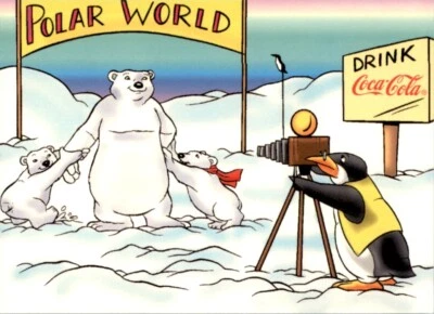 1996 Collect-A-Card Coca-Cola Polar Bears #34 Family Portrait - Image 1 of 2