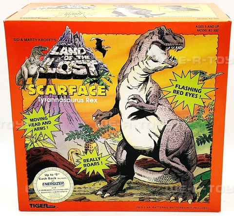 Land of the Lost Scarface Tyrannosaurus Rex Action Figure Tiger Toys 82300 NRFB Cover
