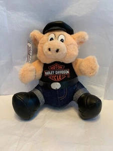 Harley Davidson Motorcycles 7" Hawg Hog 1993 Play by Play Plush Pig Biker Toy - Picture 1 of 4