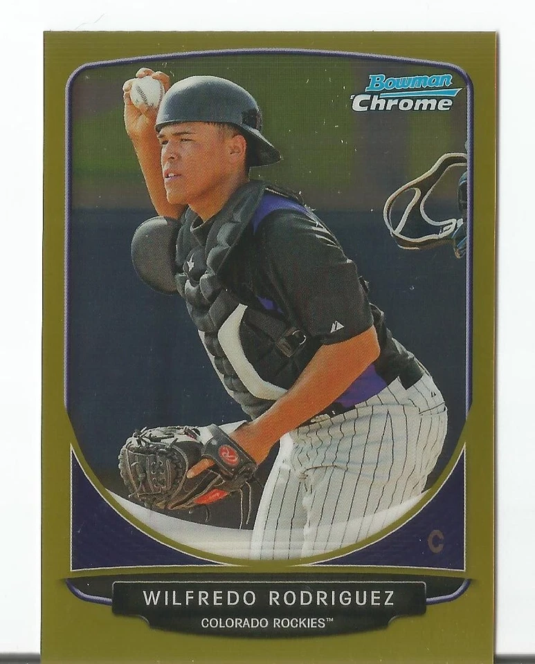 Wilfredo Rodriguez 2013 Bowman Chrome GOLD REFRACTOR SP RC #148 ROCKIES 16/50 - Image 1 of 1