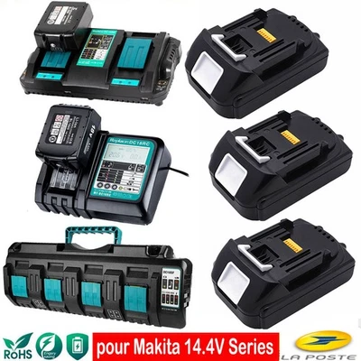 Batterie pour Makita 14,4V BL1450 BL1440 BL1430 BL1415 Li-thium chargeur 1.5Ah - Photo 1/4