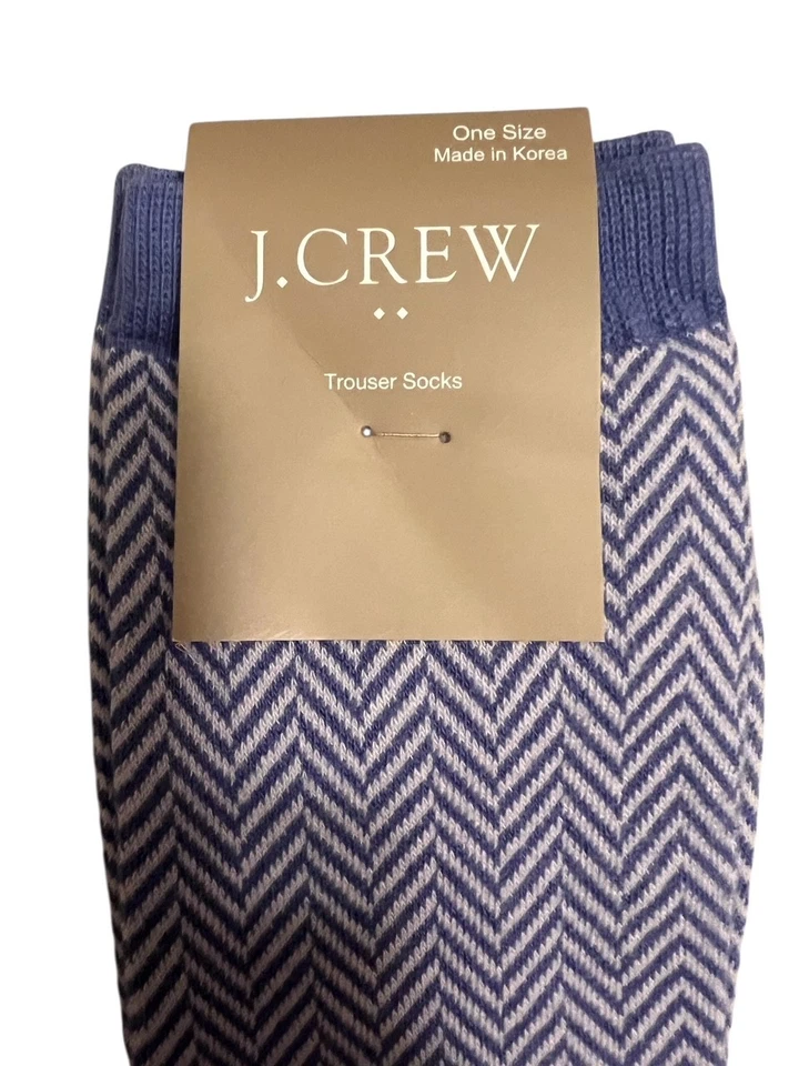 NUEVO Mujer J.CREW Pantalón Calcetines - Azul y Gris Espiga - Talla Única Foto 1 de 3