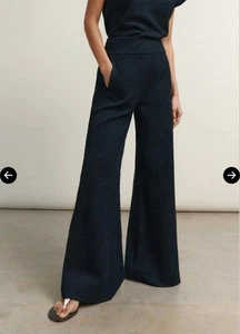 ME+EM TEXTURED WIDE LEG PALAZZO PANT  - Picture 1 of 10