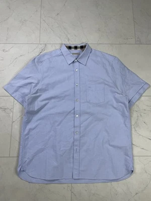 BURBERRY BRIT Men's XXLarge Blue Cotton Logo Short Sleeve Button-Down Nova Check - Image 1 of 4