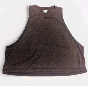 Urban Renewal Outfitters canotta marrone taglio finto collo vintage USA tessuto top taglia S - Foto 1 di 4