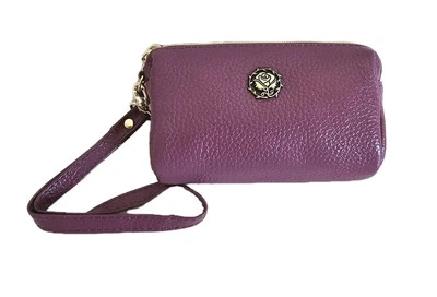 Натуральная кожа молнии кошелек с ремешком застежки бумажник хранения помада косметический кошелек  - Изображение 1 из 4