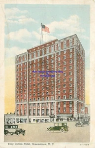 Oferta de DOS (2) postales vintage King Cotton Greensboro Carolina del Norte una usada - Imagen 1 de 4
