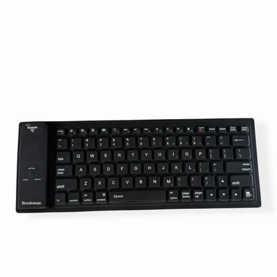 Brookstone Bluetooth Wireless Roll-Up Keyboard 682369 Black Portable - Image 1 of 4