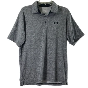 Under Armour Playoff Polo Mens Medium Gray Short Sleeve Golf Activewear - Picture 1 of 6
