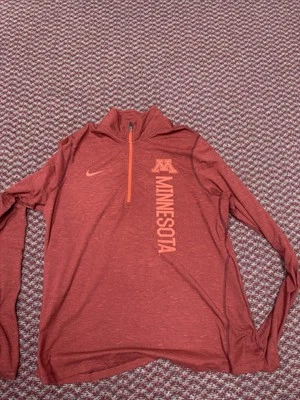 Pulôver Nike Dri Fit feminino XL University Of Minnesota Gopher marrom quarto de zíper - Imagem 1 de 2