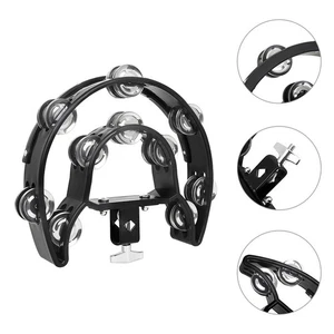 Traditional Tambourine Hand Bell Small Double Row Tambourine Musical Rhythm - Picture 1 of 12
