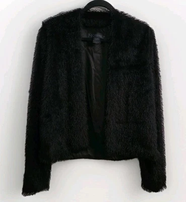 Kardashian Colección Mujer M Negro Pestañas Flecos Frente Abierto Chaqueta Cárdigan  Foto 1 de 4