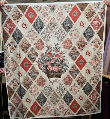 Jane Austen At Home Diamond Cheater Quilt Panel - 250th Anniversary Collection - Image 1 of 4