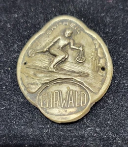 1920'S Ski-Heil - Ehrwald  Walking Stick Medallion Badge 1 1/2" x 1 1/2" - Bild 1 von 2